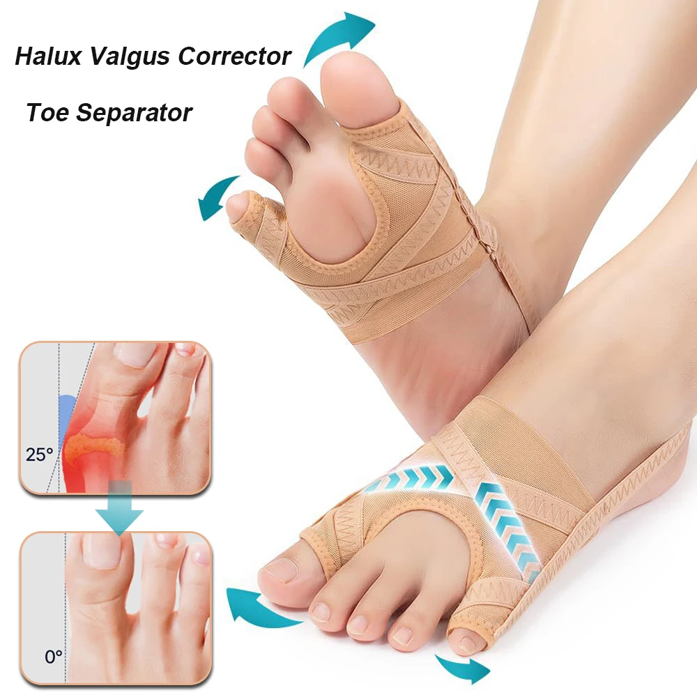 Adjustable Bunion Corrector Fabric Hallux Valgus Toe Corrector Sports Bunion Toe Separator Foot Care Pedicure Orthotics