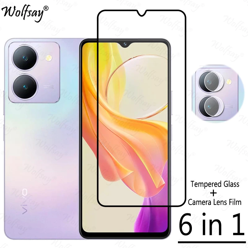 Full Cover Glue Tempered Glass For Vivo Y27 5G Screen Protector Vivo Y27 Y 27 5G Camera Glass For Vivo Y27 5G Glass 6.64 inch