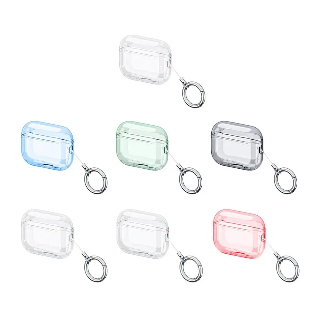 For Apple Airpods Pro 3 Earphone Case Transparent Silicone Protective Case Waterproof Dustproof Thin Cover With Carabiner - Image 6