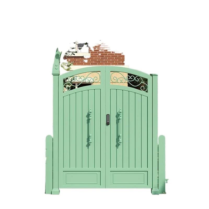 Aluminum alloy courtyard yard door, outdoor rural garden single door, rural self-built house fence wall single door