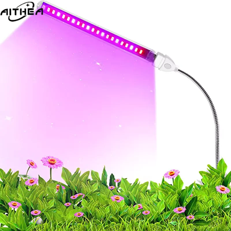 AITHEA Flexible Hose Indoor Greenhouse Phyto USB Lamp 5V LED Full Spectrum Grow Light for Succulent  Seeding Hydroponic Lighting