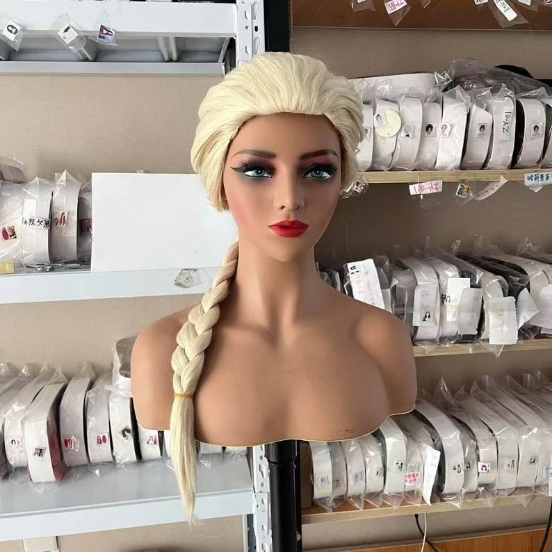 

Парик для косплея персонажа Эльзы для женщин - парик блондинки из синтетического волокна, устойчивый к высоким температурам