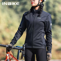 INBIKE 2024 Women Cycling Jackets Winter Thermal Softshell Jacket Windbreaker for Women Windproof Bicycle Clothing with Pockets