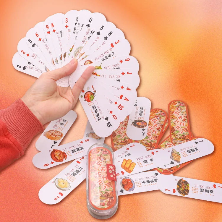 Round Rectangular Mini Playing Cards Student Camping Travel Vacation Small Table Games Card Games Holiday Christmas Gift Outing