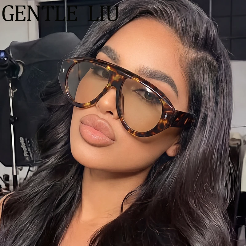 

Oversized Pilot Sunglasses Women 2026 Luxury Brand Designer Big Frame Sun Glasses Vintage Y2K Punk Shield Shades Goggles Eyewear