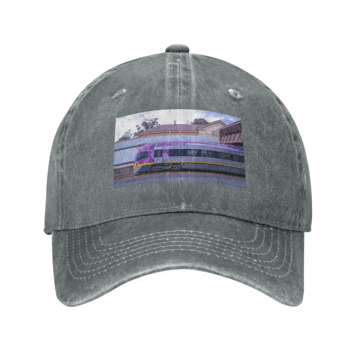 VLine Train in Bendigo headed North Baseball Cap black New Hat Men's Luxury Women's