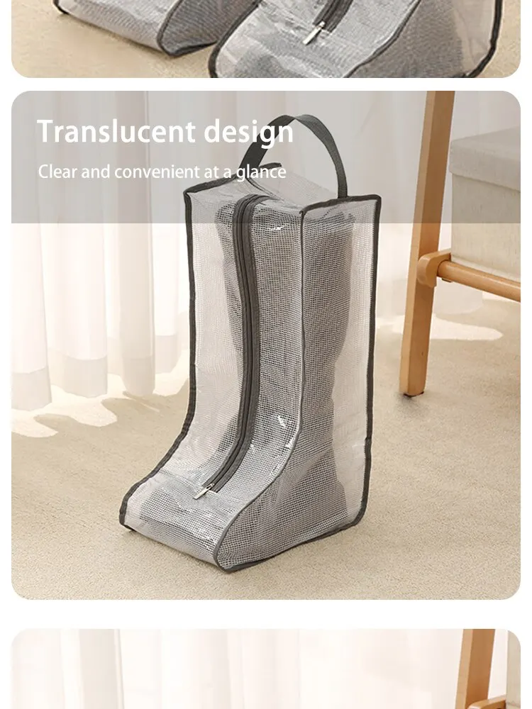 Schuhe Staubschutz Mesh Transparente Schuh- und Stiefel-Aufbewahrungstasche mit Reißverschluss Tragbarer Reise-Staub-Organizer Schutztasche – Detail 7
