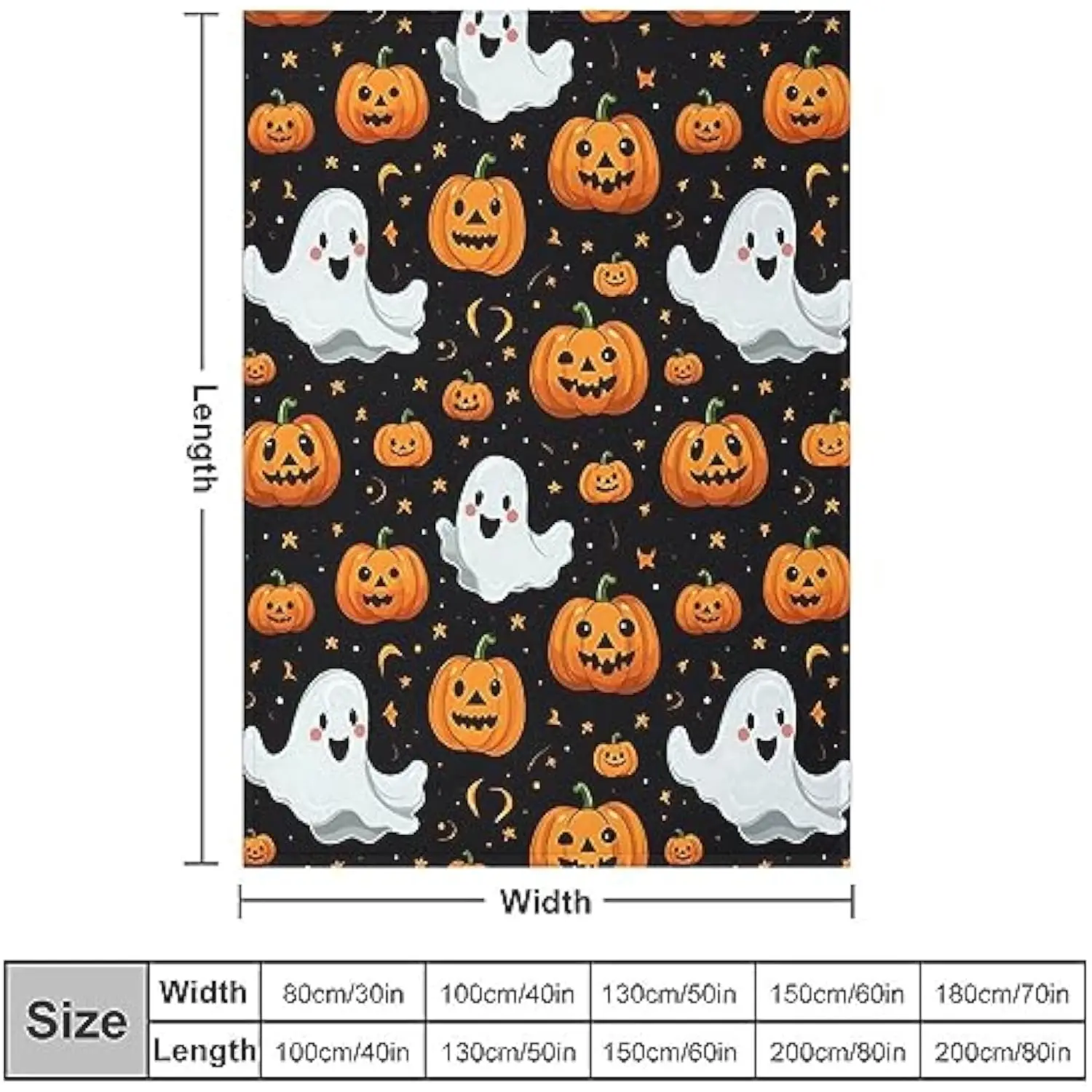 Flannel Fleece Blanket Throw Soft Warm Fluffy Plush Blanket Spider Webs Witch's Hat Black Bats and Decorated