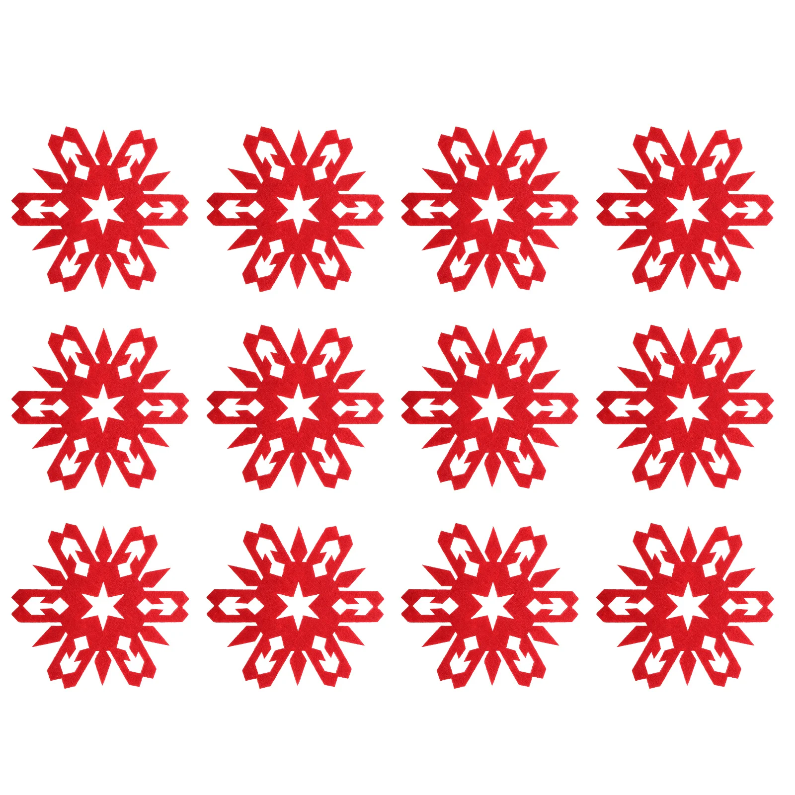 

12Pcs Reusable Felt Cup Mats Snowflake Christmas Coasters Non Skid Heat Insulated Placemats for Indoor Home Decoration