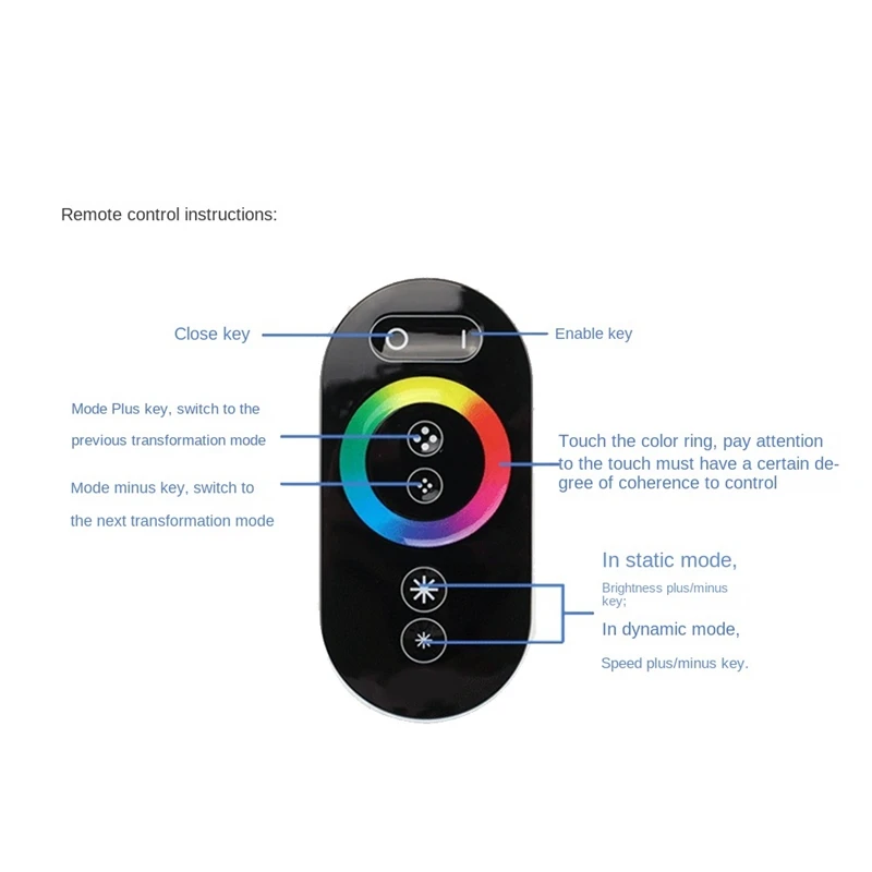 GT666 RGB LED LED Strip Controller Wireless RF Touch Remote DC 12V 24V 18A 3 Channels Lights Tape Dimmer Switch