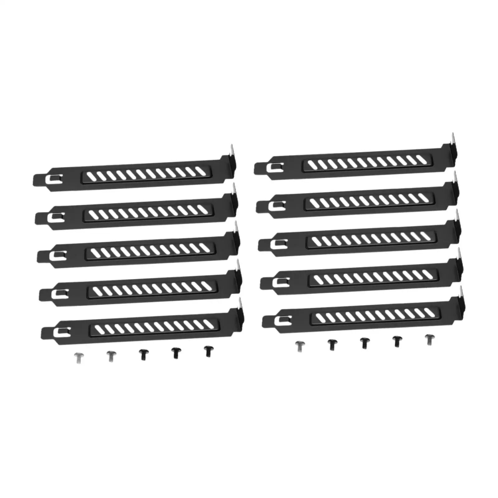 10Pcs Dust Filter Bracket Dustproof for PC Case with Screws Full Profile PCI Bracket PCI Slot Covers Expansion Blanking Plate