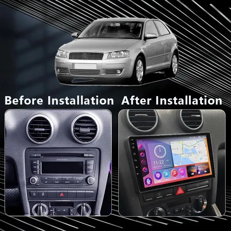 Android 14 Carplay Auto Car Radio For Audi A3 8P 2003-2013 2din Multimedia Player GPS Navigation Audio Stereo DSP 360 Camera 4G