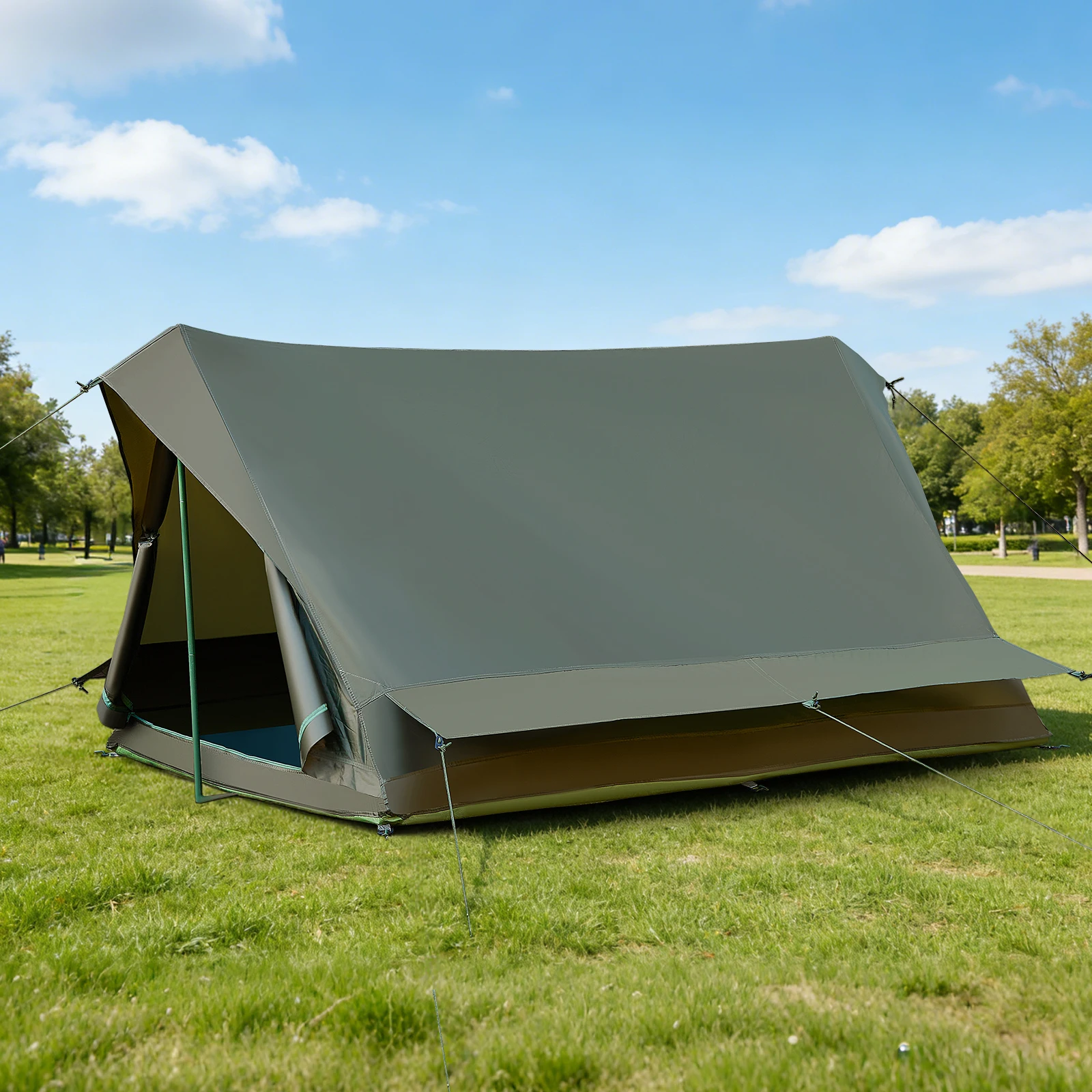 Outdoor-Campingzelt für 1-2 Personen, 200D Oxford + 600D PVC-Boden, wasserdicht, ultraleicht, faltbar, mit separatem Innentent für Wandern, Trekking, Camping