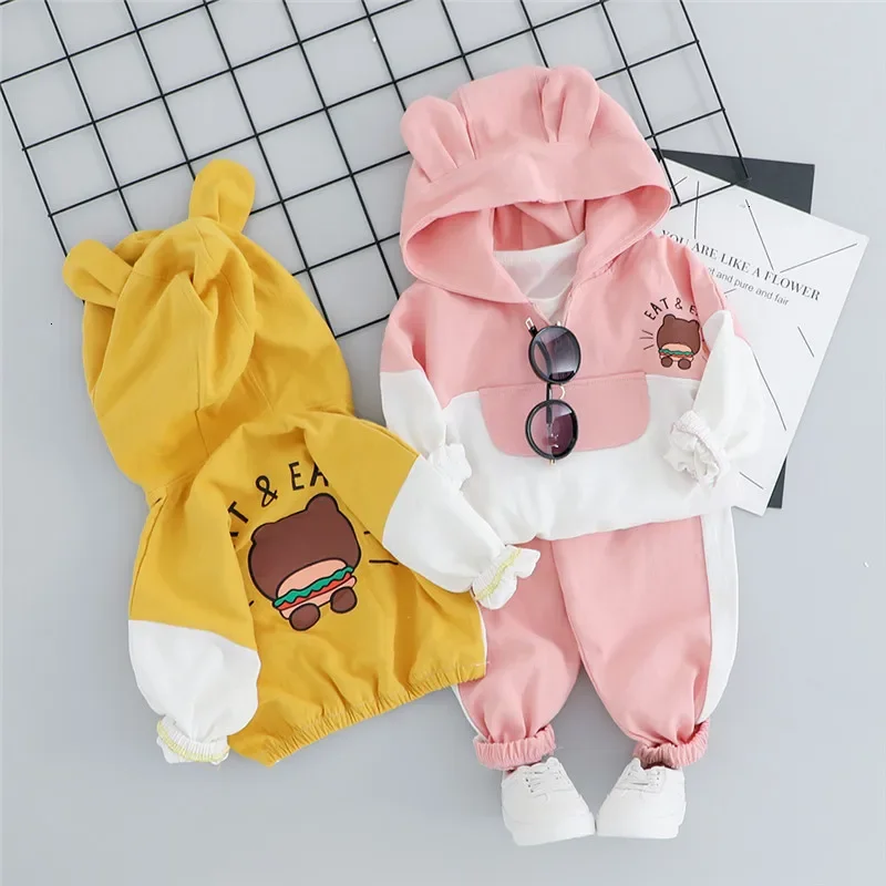 Autumn Baby Boys Girl Clothes Children Hoodies Cartoon Sweatshirt Pants 2Pcs/sets Infant Toddler Casual Clothing Kids Tracksuits