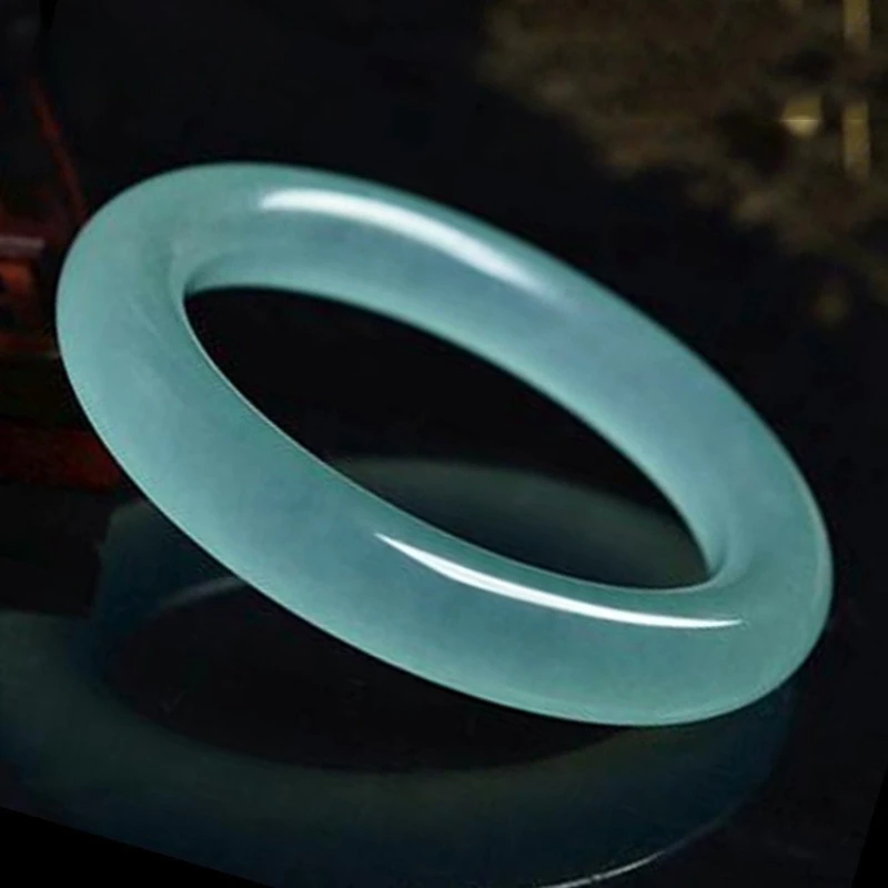 Ice Quartz Jade Azure Frozen Round Bracelet Light Blue Popular Joker Bracelet