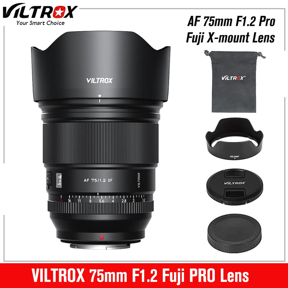 

VILTROX 75 мм F1.2 Pro Fuji X Nikon Z Sony E Крепление объектива Автофокус Большая диафрагма портрет Prime APS-C для Fuji XT4 XT5 XPRO1 XA7