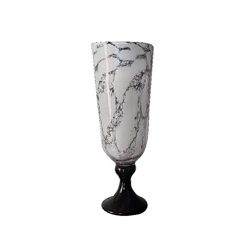 Luxury European Retro Large Caliber Ceramic Vase Tabletop Ornament for Fresh & Dried Flower Model Room Interior Decor Display