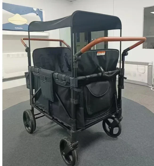 Vagão dobrável com dossel para enfants, carrinho, perfico para acampar, praia e viagens, dellama cepat, 4 assentos #2