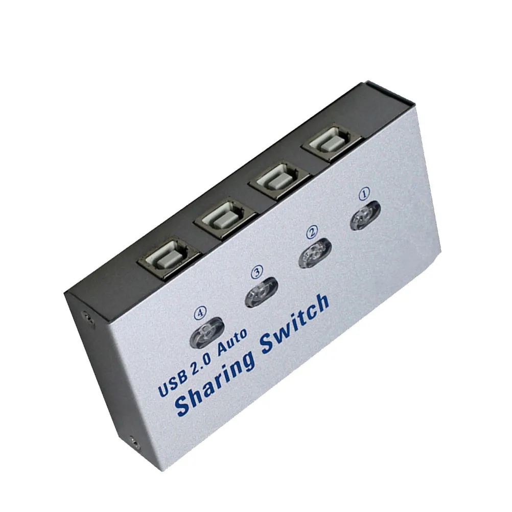 

USB 2.0 Printer Sharer Sharing Selector Automatic for 4 Computers Scanner Printer Peripheral USB Device Sharing