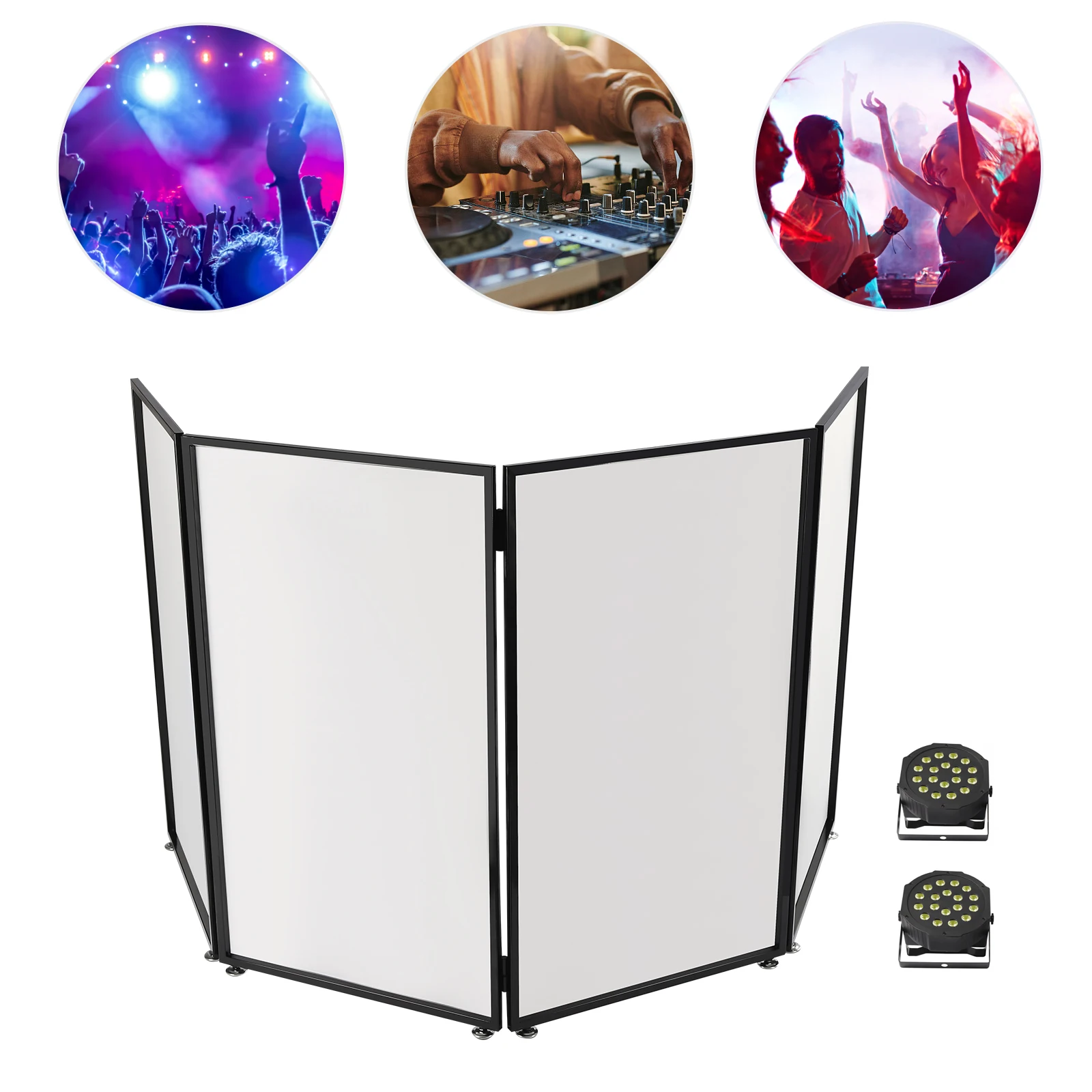 

Simplicity Portable DJ Event Facade Booth 67*20*15.7in Foldable Cover Screen White Projection Surface & Adjustable Panels