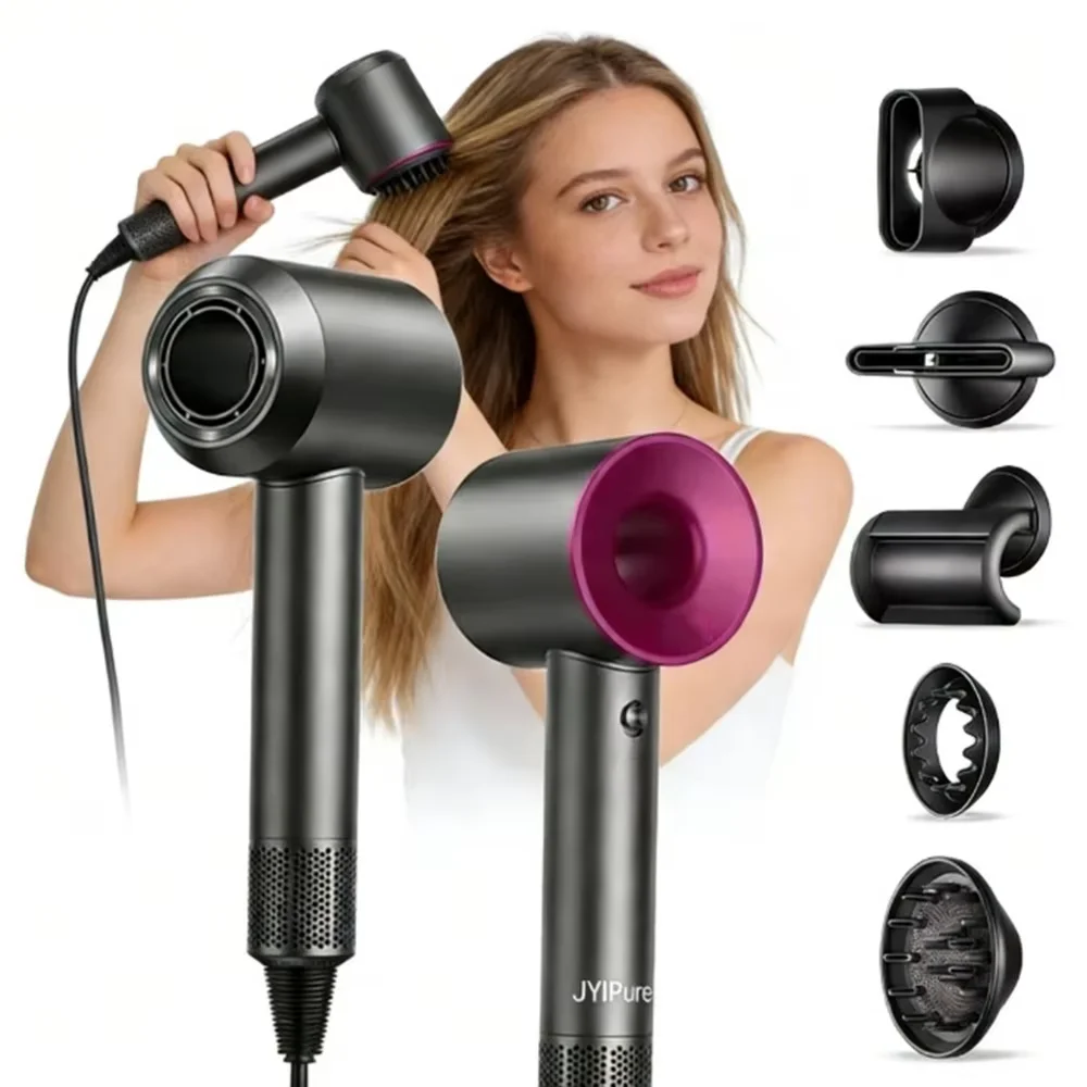 5 en 1: nuevo secador de pelo con función de aire caliente y frío, herramienta de alta calidad, ligera y de secado rápido para un cabello suave y bien peinado, 1600 W.