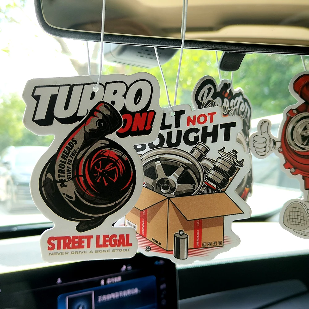 JDM معطر هواء معلق للسيارة ، عطر ورقي بمرآة الرؤية الخلفية ، قلادة ورقية صلبة توربو توابل ، ملحقات عطرية للسيارات ، الأحدث