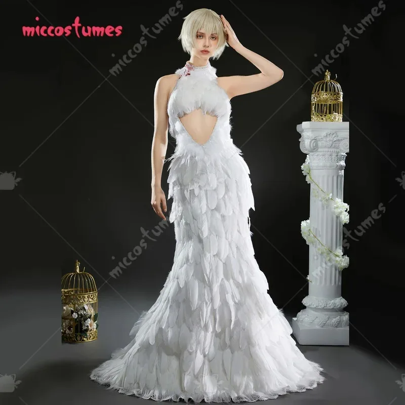 

Cymiccostumes Women Falin Cosplay Costume Dress with Necklace and Back Chain