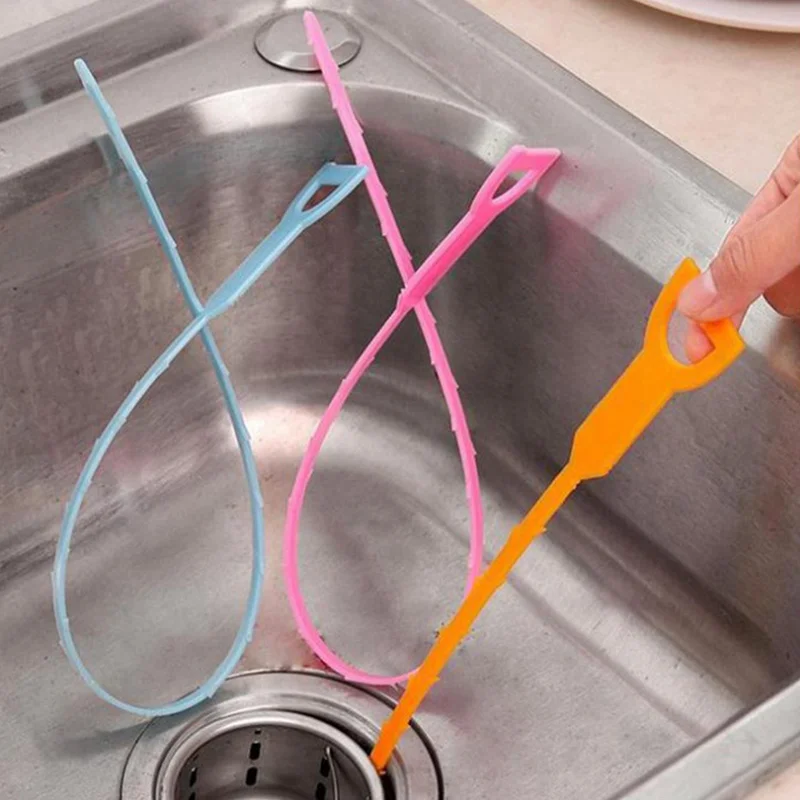 Kitchen Sink Cleaning Pipe Hook Cleaner Sticks Clog Remover Sewer Dredging Spring Pipe Hair Dredging Tool Bathroom Tool