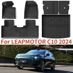 For LEAPMOTOR C10 2024 TPE Floor Mats & Cargo Liners, All Weather Floor Liners Trunk Mat TPE Heavy Duty Waterproof Pad