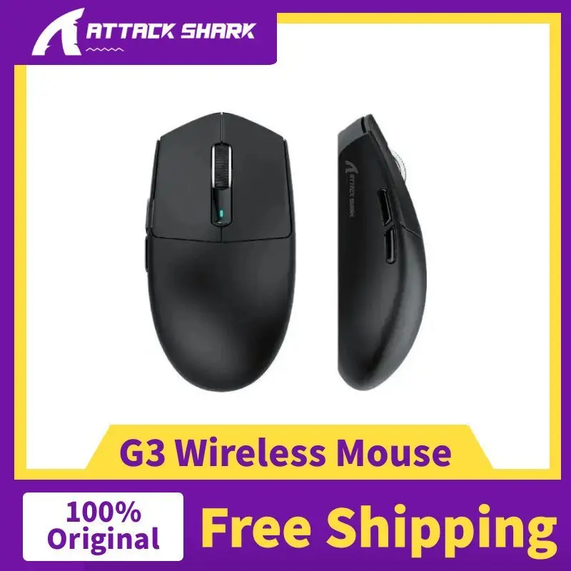 

Attack Shark G3 G3 PRO 1000 Гц Асимметричная мышь на батарейках PAW3311 Датчик 25000 точек на дюйм 500 мАч Настраиваемая проводная игровая мышь