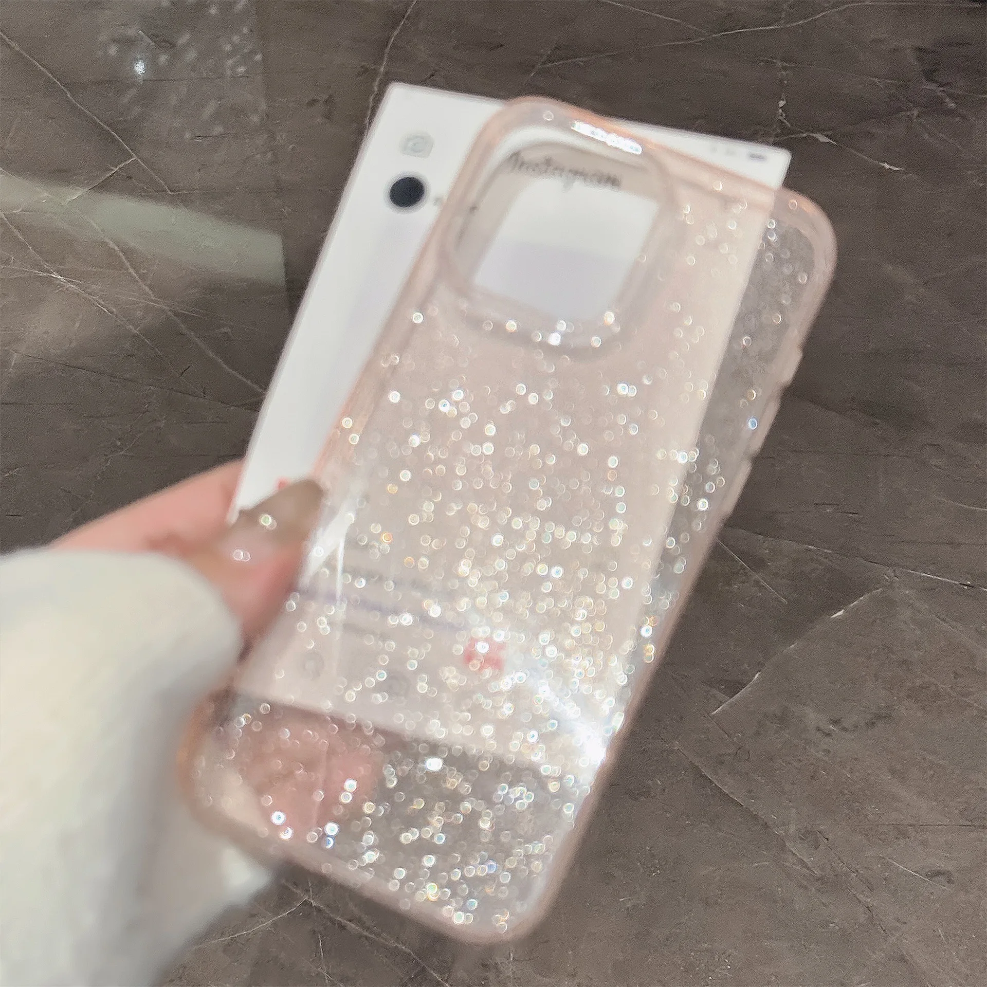 Transparent Bling Glitter Phone Case For iPhone 16 15 14 13 12 11 Pro Max X XR XS 7 8 Plus Clear Sparkle Shockproof Soft Cover - náhled 4