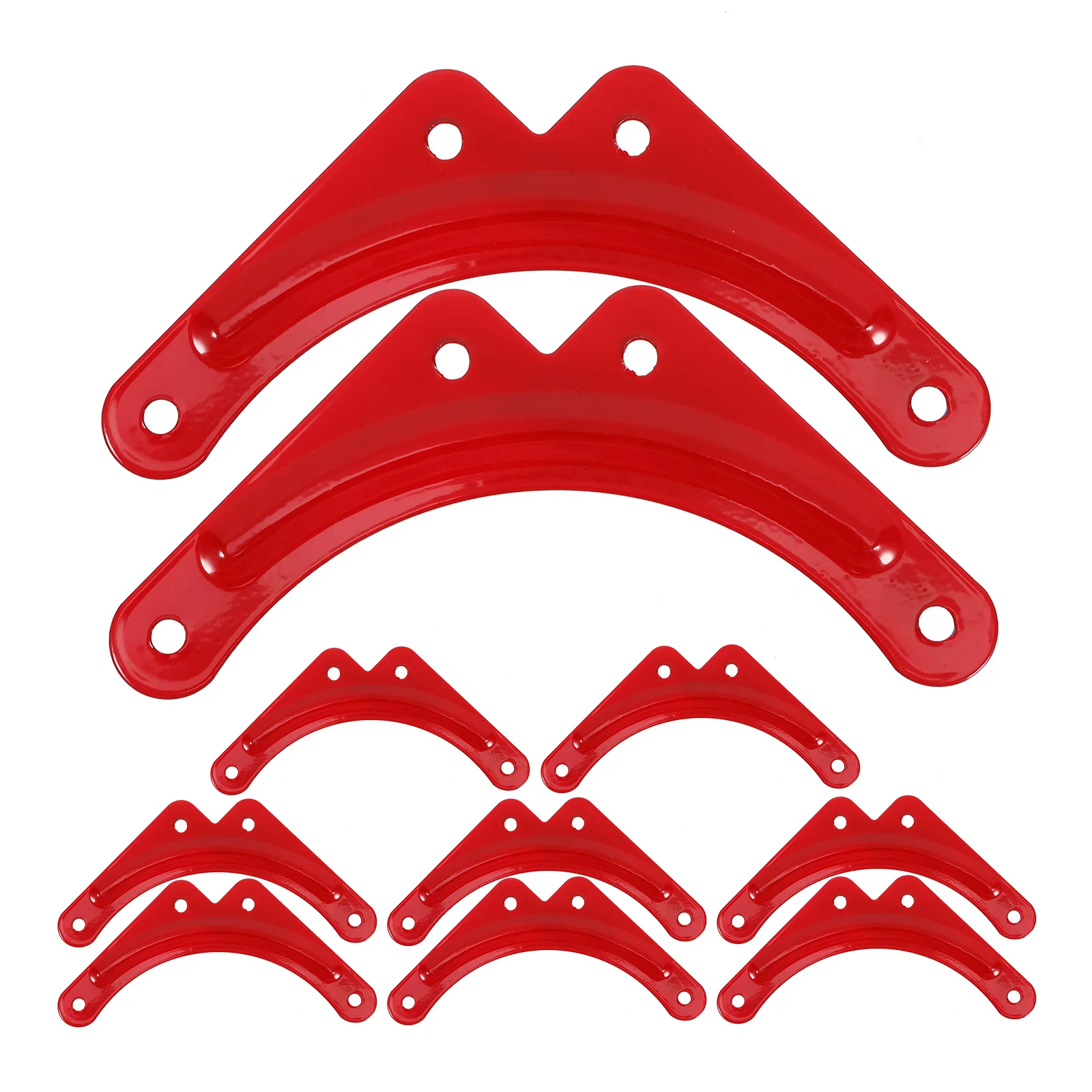 

10pcs Reinforcement Bracket Corner Fixing Sheet Heavy Duty Step Stabilizer Fixed Angle Support Replacement Part Red Color