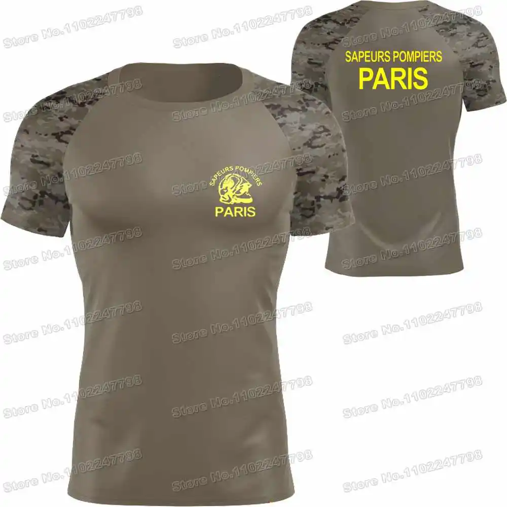 France Firefighters Paris T Shirt French Fire Brigade Outdoor technical Shirts fitness Clothing Training Tops MTB Jersey Running