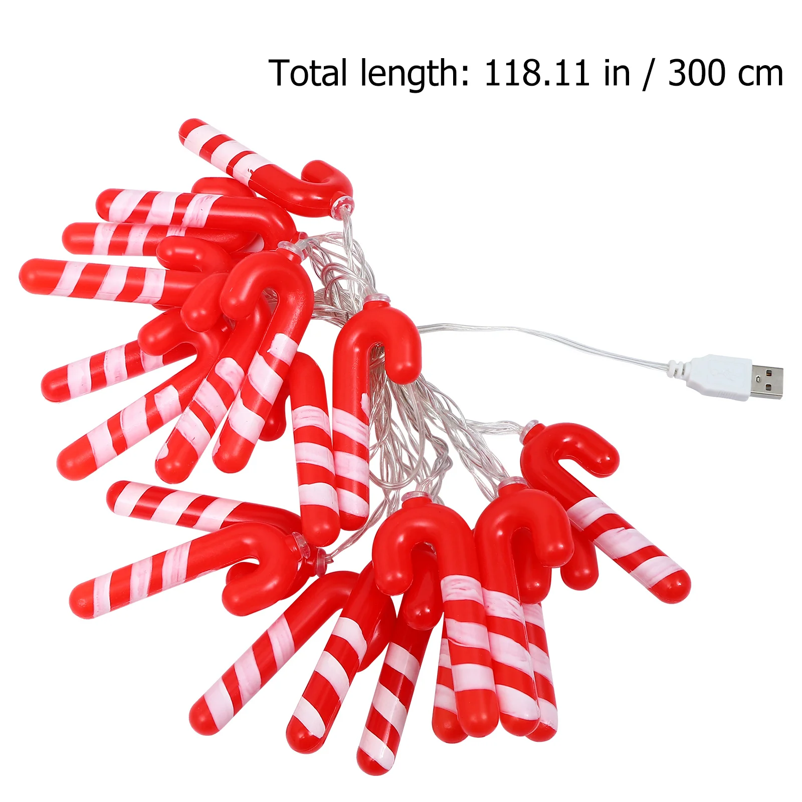 

1Set LED Decorative Candy Cane Light String USB Operated Assorted Color Christmas Tree Hanging Party Decoration Light