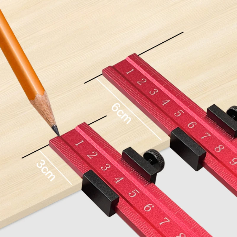 

Aluminum Alloy Ruler Limit Block Measuring Rulers Tool Positioner Adjustable Scriber Line Marking Gauge Carpentry Scriber Gadget