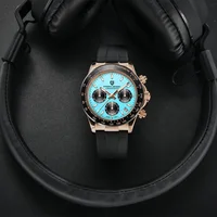 PAGANI DESIGN 40MM V2 Sky Blue Dial Classics Men Quartz Watches Sapphire Retro Chronograph Stainless Steel Waterproof Watch Men photo 3