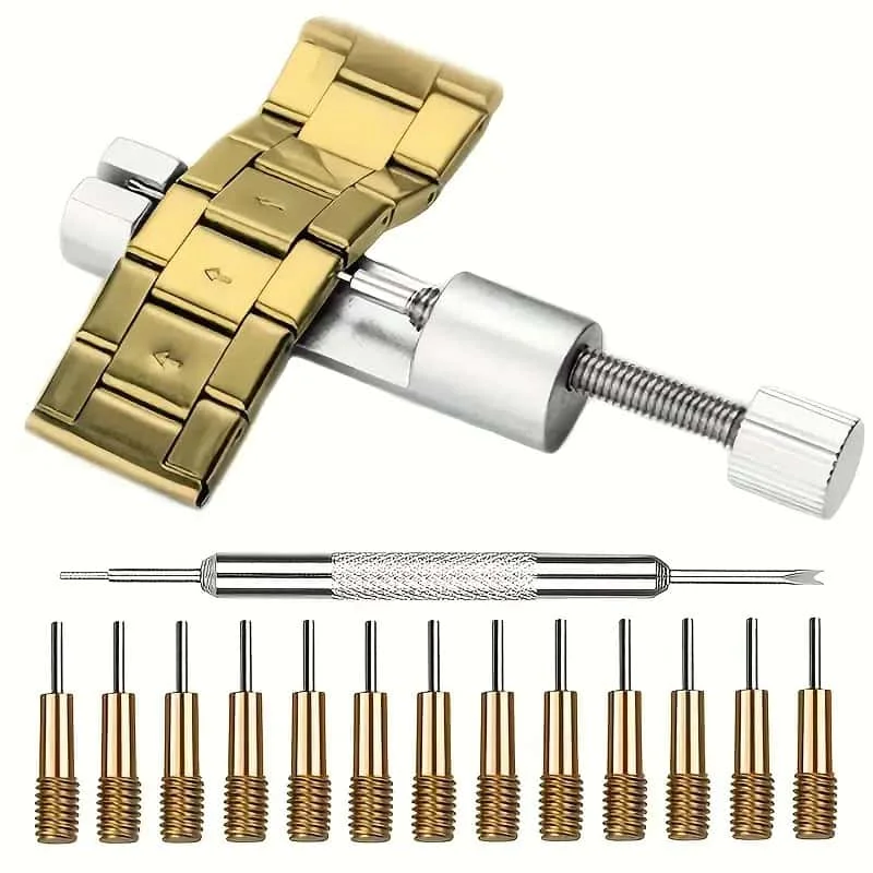 Uhr-Reparatur-Werkzeug-Set, Uhren-Link-Band, Schlitz, Armband, Kette, Pin-Entferner, Einsteller-Werkzeug-Set für professionelles Uhrmacher-Werkzeug