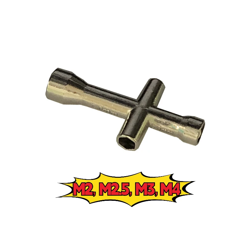 

Mini Cross Socket Wrench Tool M2 M2.5 M3 M4 Nut Driver for Robotics and DIY Electronics, Multifunction Micro Cross Spanner