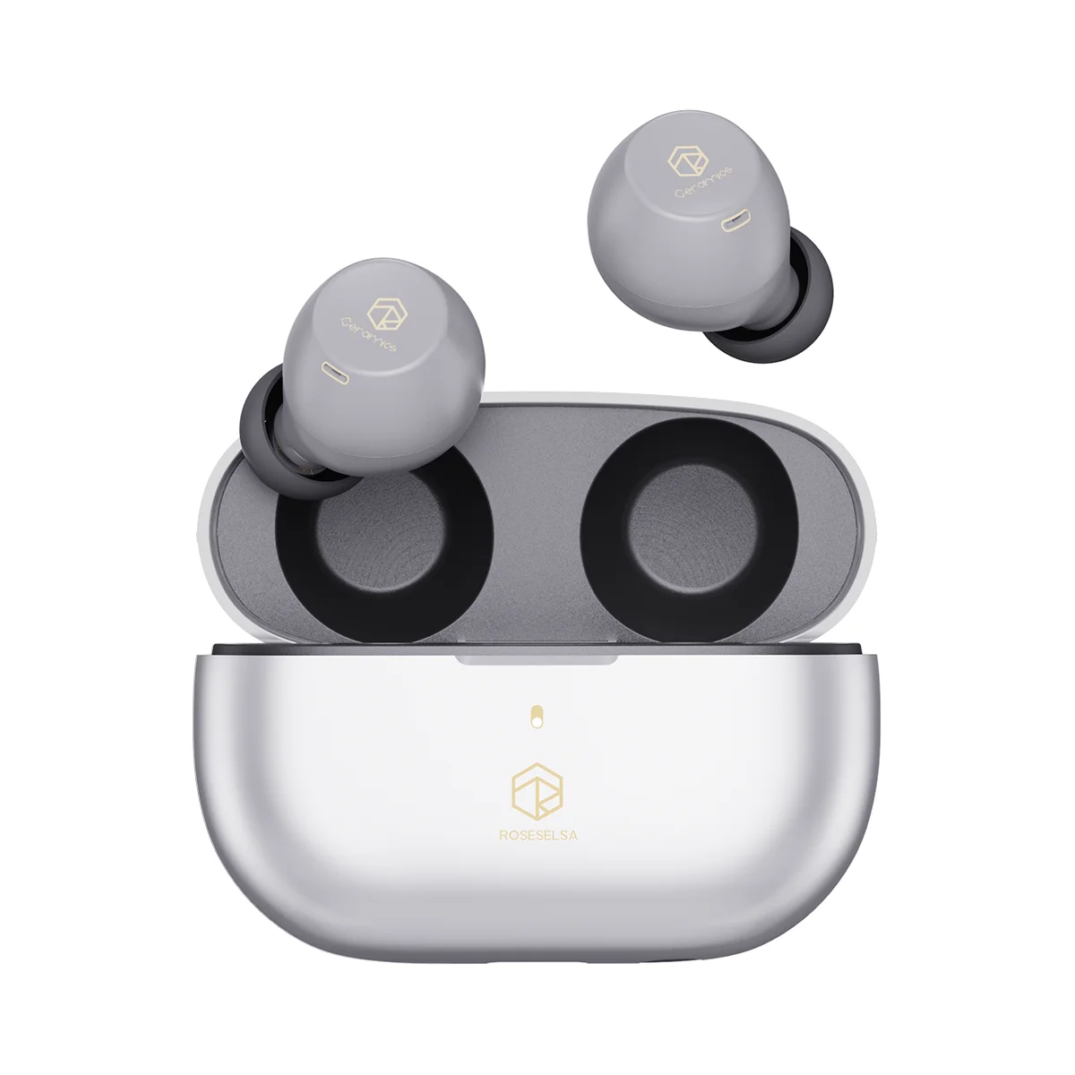 ROSESELSA CERAMICS X True Wireless Stereo Earbuds, ANC Headphones 4 HD Mics, IP54, Anti-Wind Earphones, LDAC, 40H Game Mode