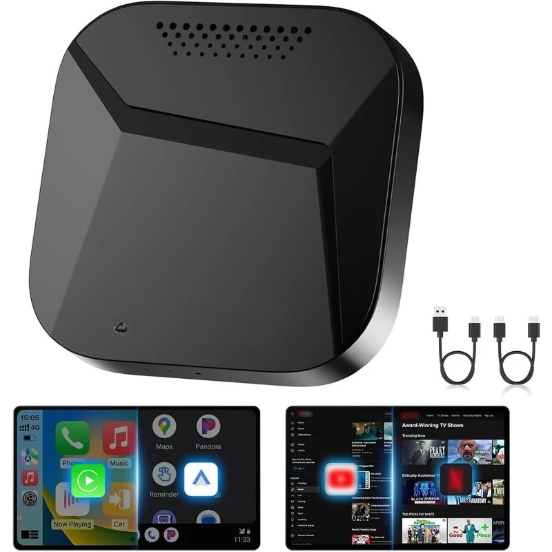 

Carplay Ai Box Android 13 Compatible with Wireless Carplay Wireless Android Auto AI Box Carplay Streaming Video Apps 4+64