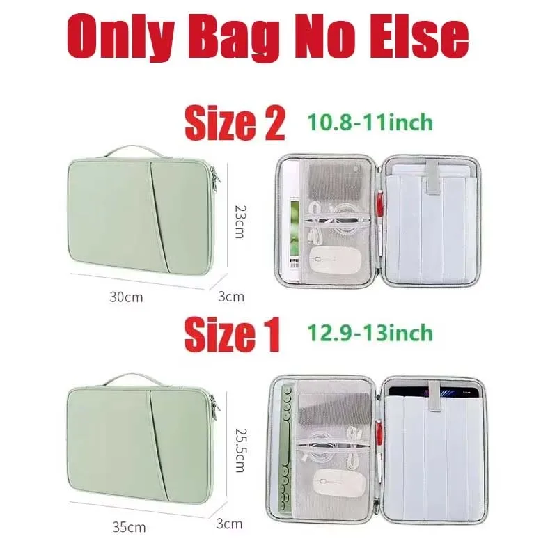 Tablet Storage Bag for HOTWAV R6 Pro Ultra R7 R8 Waterproof Sleeve Zip Pouch for Cable Mouse Keyoard Anti Drop Handle Carry Case