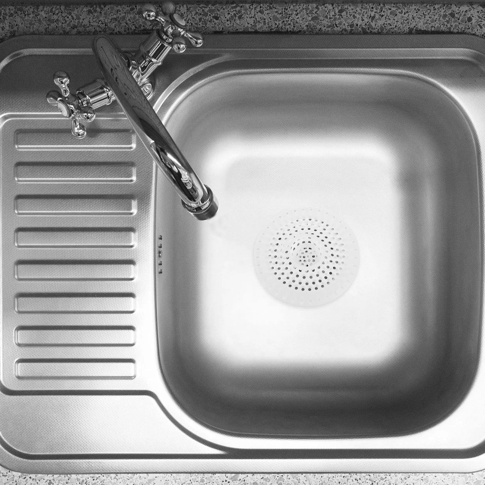 

4pcs Silicone Drain Hair Catcher 5 Inch Shower Floor Tub Sink Filter Reusable Waterproof Strainer - Dual-Filter Trap For