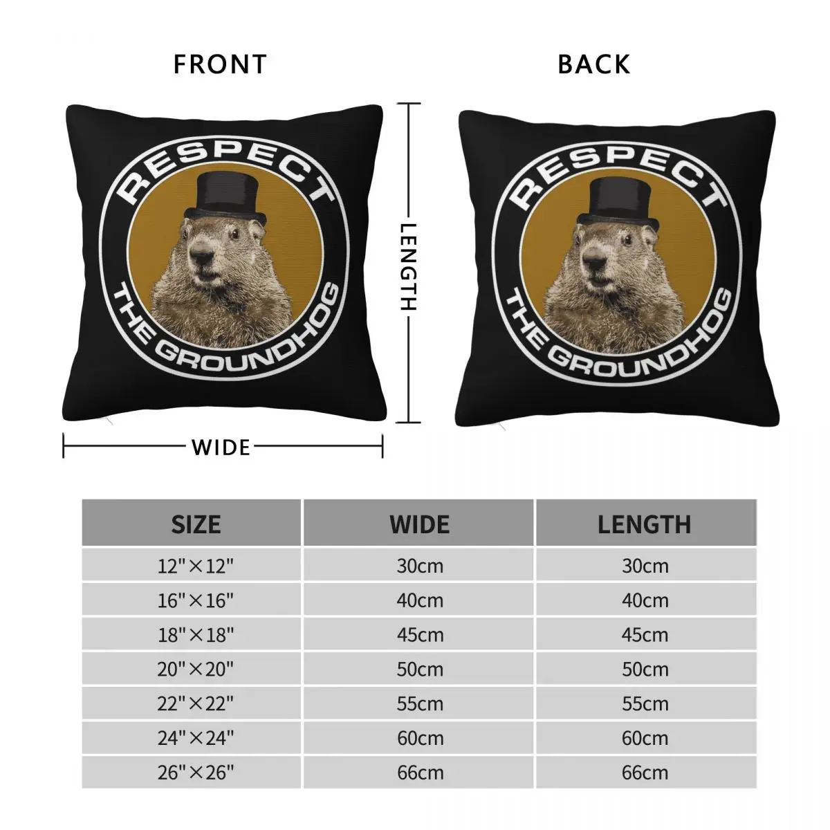 Punxsutawney Phil Groundhog Day Pillowcase Polyester Linen Velvet Printed Decor Throw Pillow Case Bed Cushion Cover Wholesale