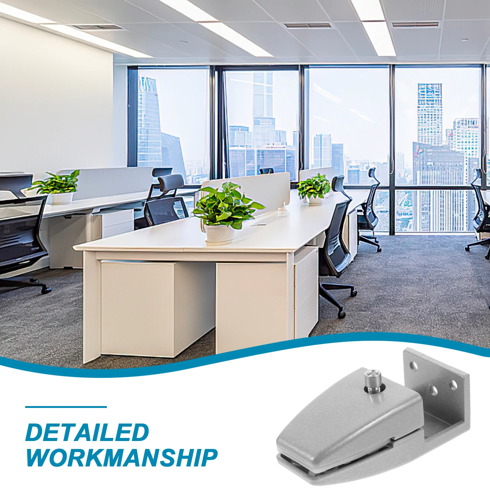

Adjustable Aluminium Alloy Screen Partition Clamp 1 Set Office Desk Glass Baffle Clip Privacy Panel Divider Bracket Splicing