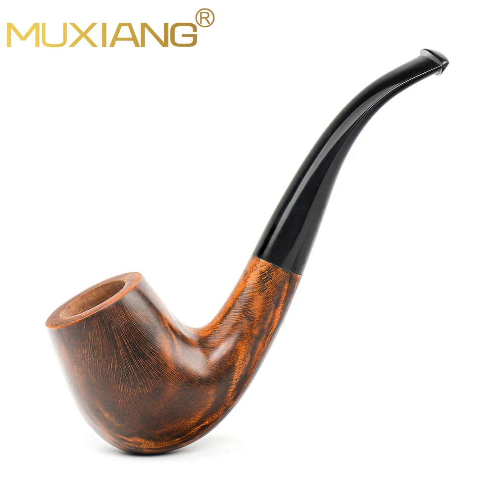 

Premium Natural Briar Wood Smoking Pipe Vintage Ergonomic Design Comfortable Hand Grip, 3mm Filter Portable Tobacco Pipe for Men