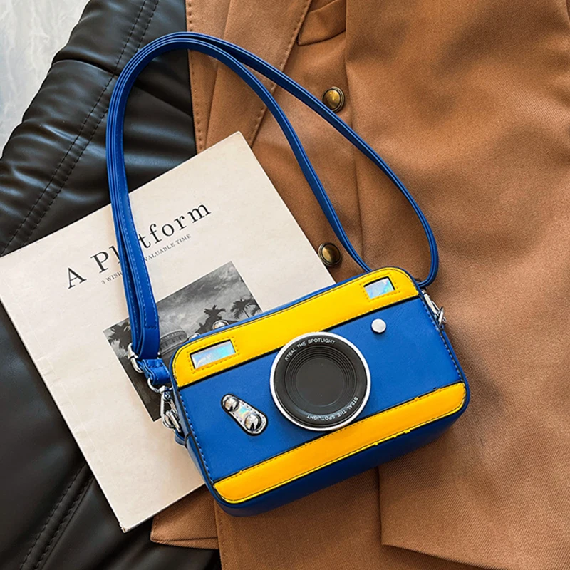 Damen-Kameratasche, stilvolle Umhängetasche, kleine quadratische modische Pu-Ledertasche für den Alltag im Freien, Reisen, Dating