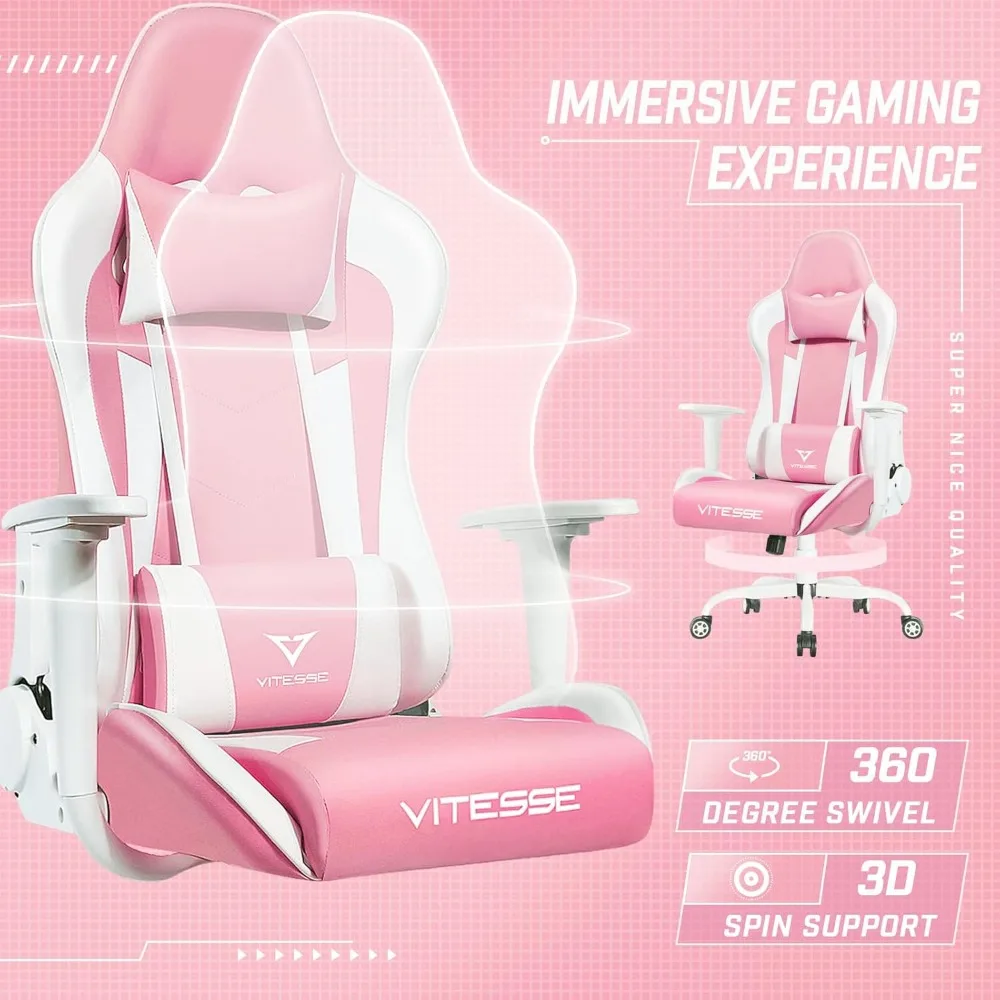 Gaming Chair High Back for Teens, Ergonomic Racing Computer Desk Chair with Lumbar Support and Headrest, Height Adjustable