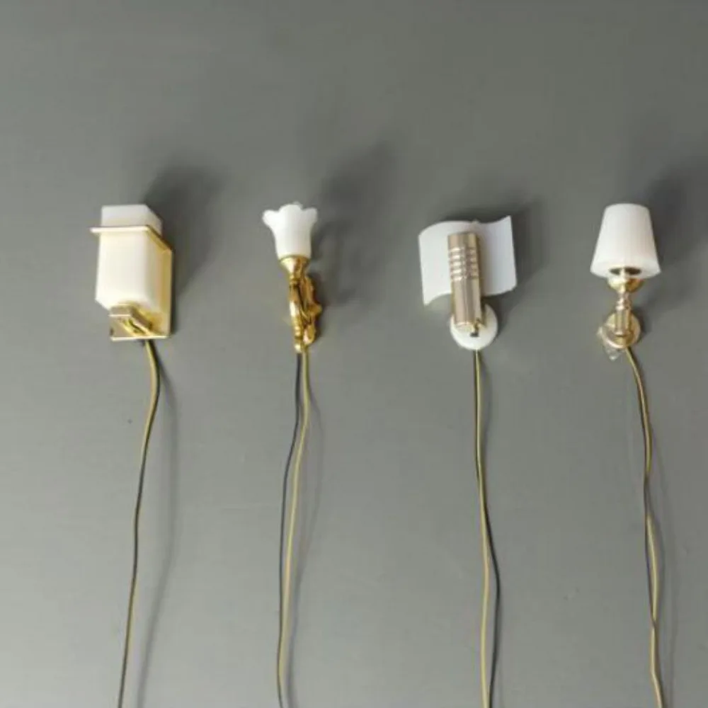 High Quality 1:20 1:25 Lighting Table Lamp Mini Plastic Dollhouse Bedroom Lamp Floor Lamp Children Gift