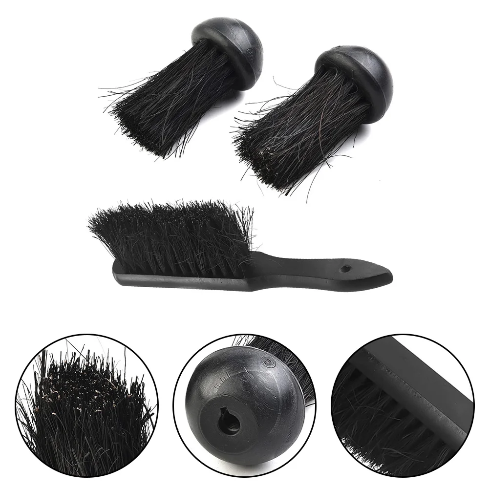 Round Fireplace Brush Heads And Rectangular Fireplace Brush With Long Wooden Handle For Sofa Bed Fireplace Household Cleaning