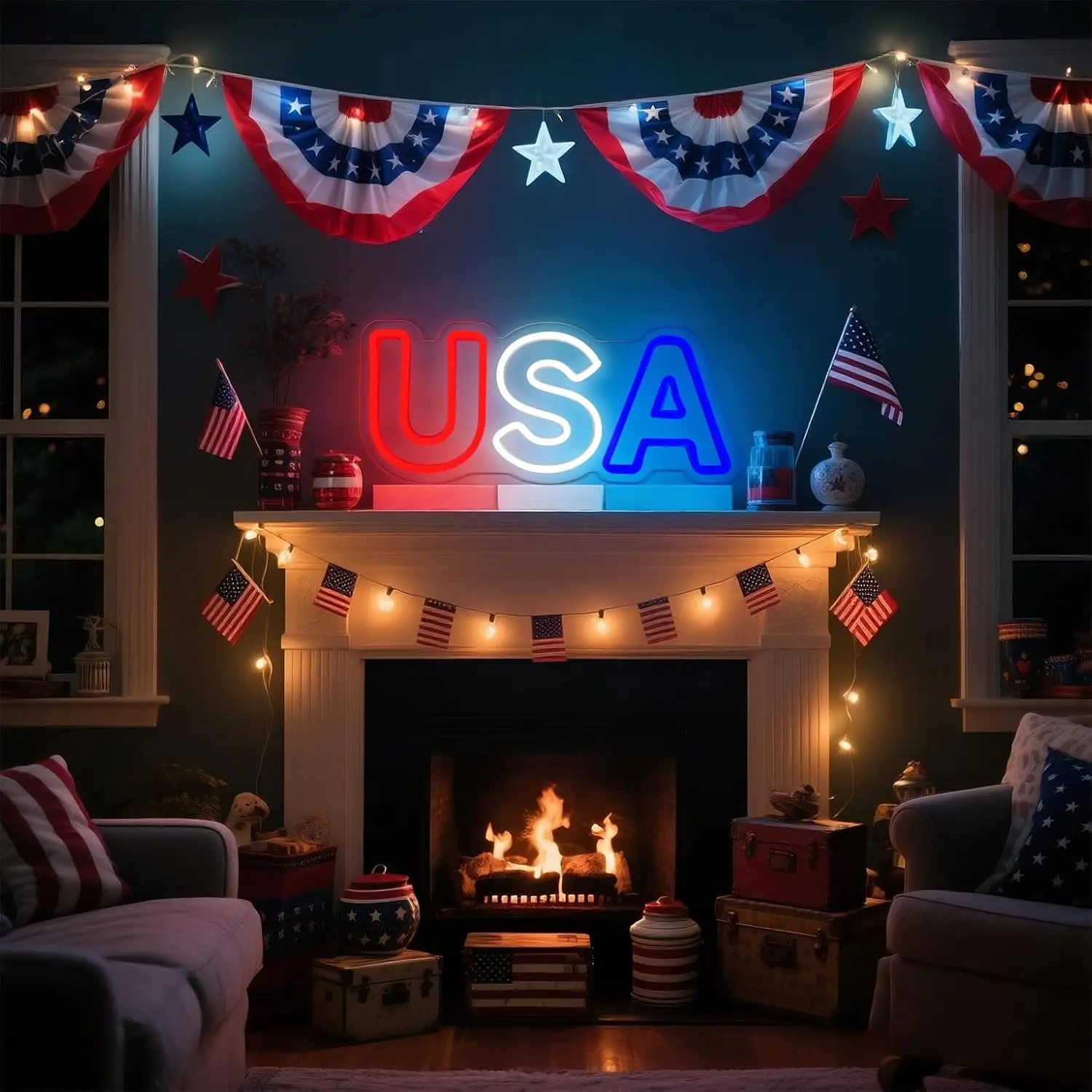 الولايات المتحدة الأمريكية النيون عكس الضوء USB بالطاقة Led ضوء النيون للرجل الكهف نادي بيسترو مقهى الجدول أولي 4th يوم الذكرى الوطني ديكور هدية